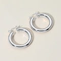 Metal Hoop Pin Catch Earrings