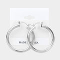 1.5" Metal Pin Catch Hoop Earrings