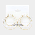 Double Metal Hoop Pin Catch Earrings