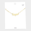 hope Brass Metal Message Pendant Necklace