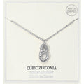 Silver Dipped Double Loop CZ Stone Pendant Necklace
