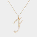 -F- CZ Initial Monogram Pendant Necklace