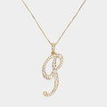 -P- CZ Initial Monogram Pendant Necklace