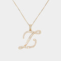 -Z- CZ Initial Monogram Pendant Necklace