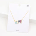 HOPE Brass Metal Enamel Message Pendant Necklace