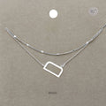 -D- Initial Monogram Brass Metal Necklace