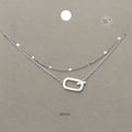 -Q- Initial Monogram Brass Metal Necklace