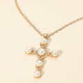 Pearl Cross Pendant Necklace