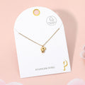 -P- Stainless Steel Monogram Pendant Necklace