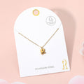 -R- Stainless Steel Monogram Pendant Necklace
