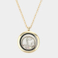 'T' Initial Monogram Floating Locket Pendant Necklace