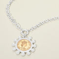Bold Pearl Decorative Coin Pendant Necklace