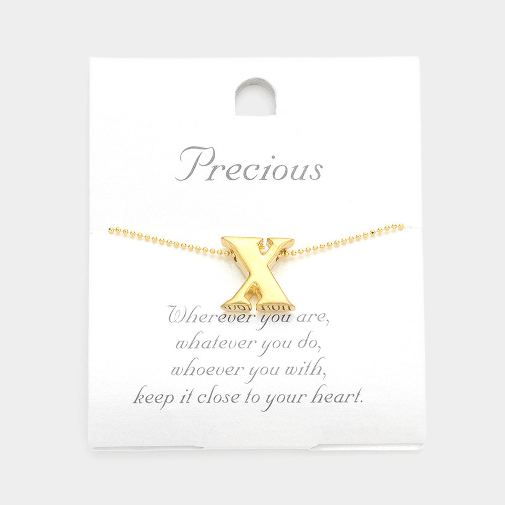 -X- Metal Monogram Initial Pendant Necklace