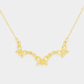 Rhinestone Triple Butterfly Pendant Necklace
