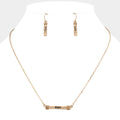 "Hope" Irregular Horizontal Metal Bar Pendant Necklace