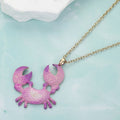 Crab Colored Metal Pendant Necklace
