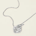 Hammered Metal Heart Toggle Necklace