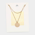 -I- Initial Monogram Round Metal Pendant Necklace