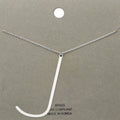 -j- Brass Initial Monogram Metal Pendant Necklace
