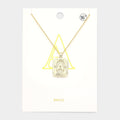 -A- Brass Metal Rectangle Initial Monogram Pendant Necklace