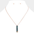 "Believe" Hammered Metal Bar Pendant Necklace