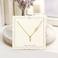 L - Small Letter Initial Monogram Pendant Necklace with Crystal