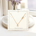N - Small Letter Initial Monogram Pendant Necklace with Crystal