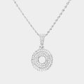 -O- Rhinestone Initial Monogram Pendant Brass Chain Necklace