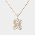 -X- Rhinestone Initial Monogram Pendant Brass Chain Necklace