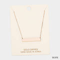 Gold Dipped "Hope" Embossed Bar Necklace