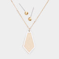 Two Tone Brass Metal Pendant Necklace