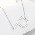 -P- Metal Initial Monogram Pendant Necklace