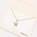Rhinestone Embellished Starfish Pendant Necklace