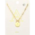 -A- Brass Metal Initial Monogram Lock Pendant Necklace