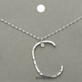 -C- Initial Monogram Brass Metal Pendant Necklace