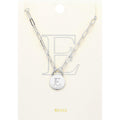 -E- Brass Metal Initial Monogram Lock Pendant Necklace