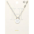 -H- Brass Metal Initial Monogram Lock Pendant Necklace