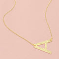 -A- Gold Dipped Initial Monogram Pendant Necklace