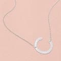 -C- White Gold Dipped Initial Monogram Pendant Necklace