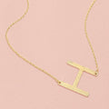 -H- Gold Dipped Initial Monogram Pendant Necklace