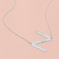 -N- White Gold Dipped Initial Monogram Pendant Necklace