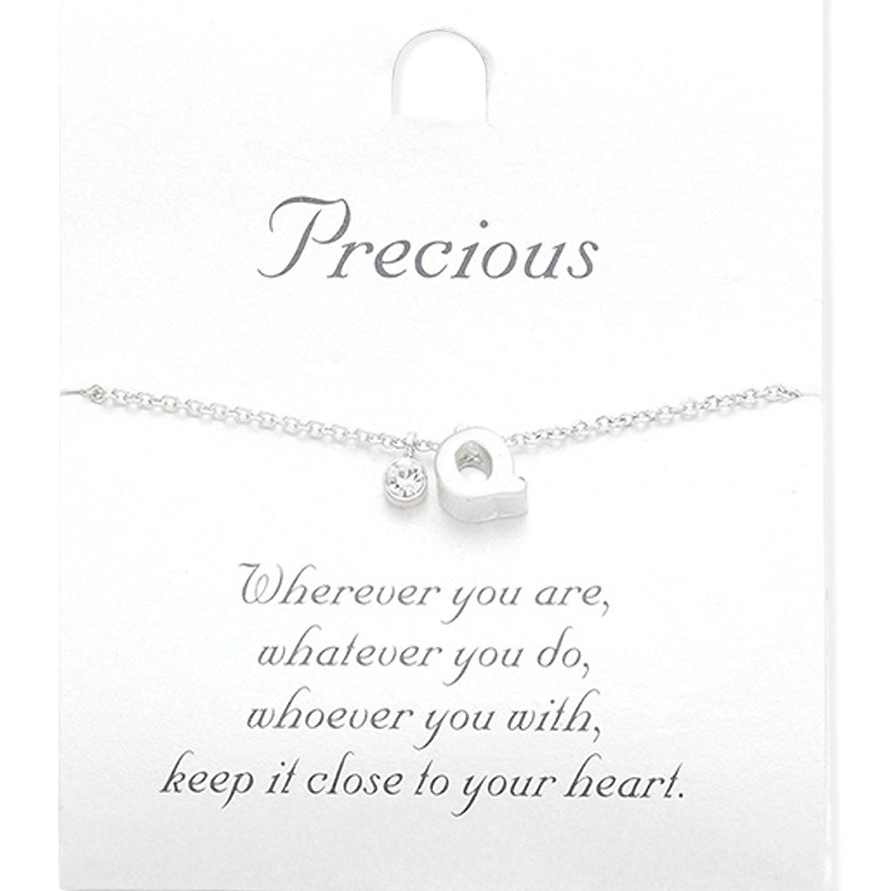 -Q- Monogram Initial Pendant Necklace