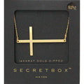 SECRET BOX_14K Gold Dipped Metal Cross Pendant Necklace