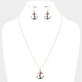 Mermaid Printed Anchor Pendant Necklace