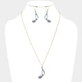 Patterned Music Note Pendant Necklace