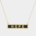 HOPE Gold Dipped Enamel Rectangle Message Pendant Necklace