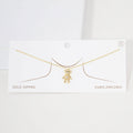 Gold Dipped CZ Embellished Bear Pendant Necklace