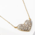Rhinestone Paved Heart Pendant Necklace