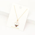 Enamel Christmas Bear Pendant Necklace