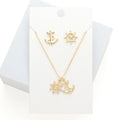 Metal Ship Wheel Anchor Pendant Necklace